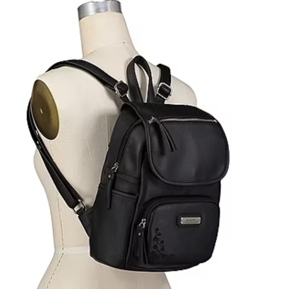 Rosetti Black Leather Backpack - Picture 4 of 7